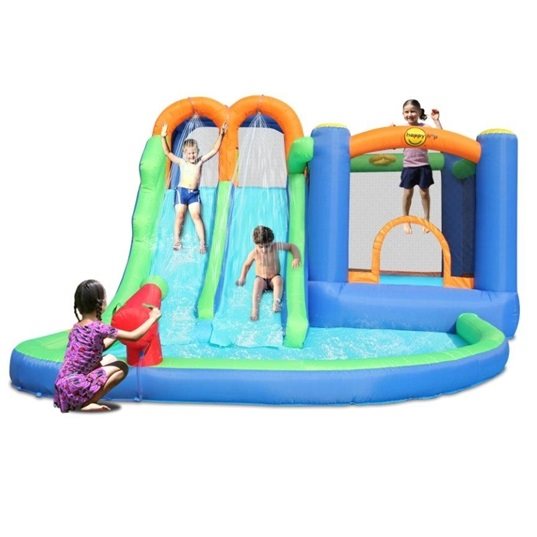 מגלשת מים כפולה משולבת עם מתקן קפיצה 9256 מבית HAPPY HOP