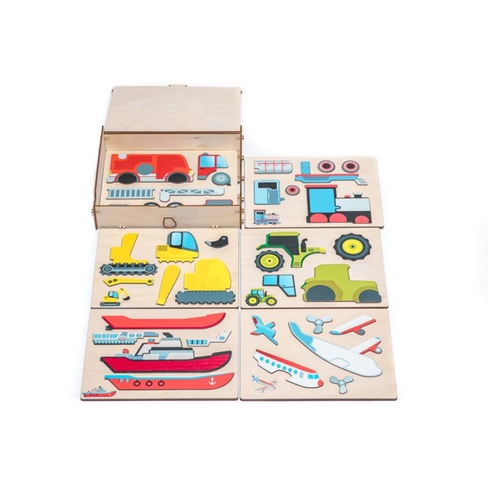 סט פאזל מגנטי ציפורים 101110 משחק עץ חינוכי לילדים - מונטסורי