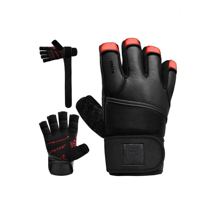 כפפות חדר כושר מקצועיות 250806 RDX L7 Weight Lifting Leather Gym Gloves