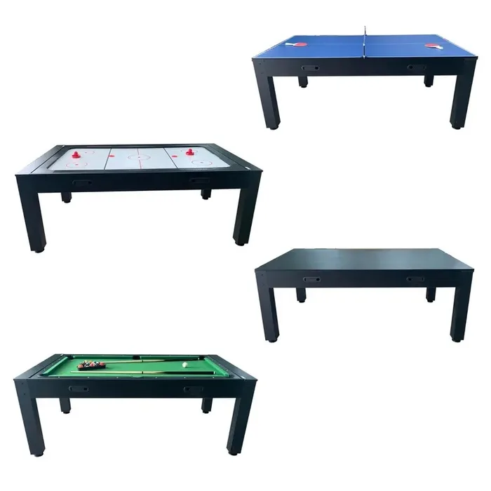 שולחן משולב 4 מצבים סנוקר הוקי אויר טניס שולחן ופינת אוכל 251399 בגודל 7 פיט מבית CITYSPORT