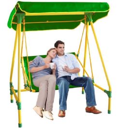 נדנדת גינה לחצר ל-2 אנשים איכותית - עומס 250 ק"ג 668791 מבית CITYSPORT