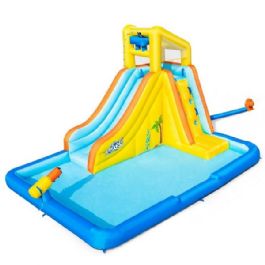 מתקן מים מתנפח ים מגה בוננזה 53349 הכולל מגלשה/קיר טיפוס/תותח מים BESTWAY