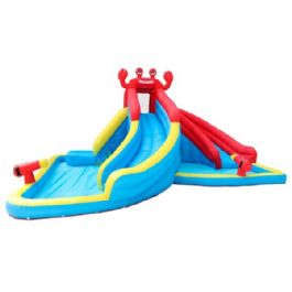 מתקן מים מתנפח 63116 הכולל קיר טיפוס/2 מגלשות/2 בריכות/2 תותחי מים/מנהרת זחילה JUMPER