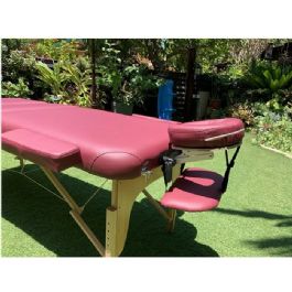 מיטת טיפולים מסיבית מעץ מלא 280911 צבע בורדו יחודי