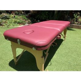 מיטת טיפולים מסיבית מעץ מלא 280911 צבע בורדו יחודי