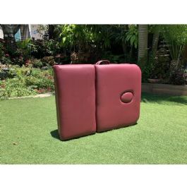 מיטת טיפולים מסיבית מעץ מלא 280911 צבע בורדו יחודי