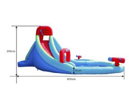 פארק מים ענק מגה מירוצים עם 3 מגלשות 9283B מבית HAPPY HOP