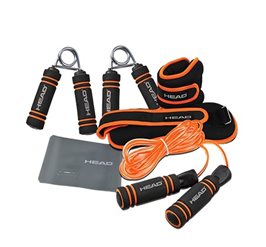 סט אימון 879112 משקל לקרסול + חבל קפיצה+ גומייה וקפיץ יד מבית HEAD