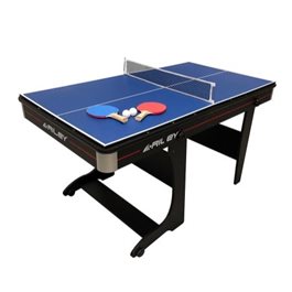 שולחן ביליארד 3 משחקים באחד 100144 מתקפל בגודל 5 פיט, כולל שולחן טניס Riley ריילי ופלטת שולחן אוכל