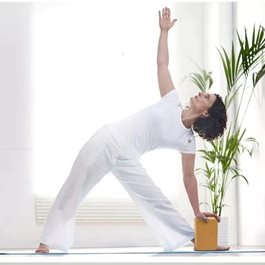 קוביית יוגה 100451 בלוק יוגה מקצועי עשוי שעם (ידידותי לסביבה) מבית CITYSPORT