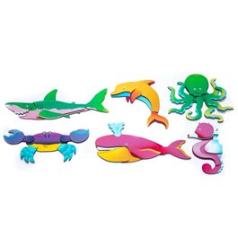 סט פאזל מגנטי אוקיינוס 101106 משחק עץ חינוכי לילדים - מונטסורי