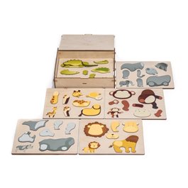 סט פאזל מגנטי אפריקה 101107 משחק עץ חינוכי לילדים - מונטסורי