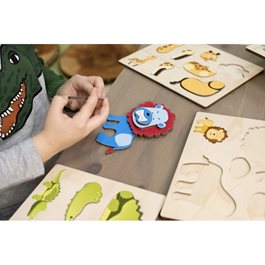 סט פאזל מגנטי אפריקה 101107 משחק עץ חינוכי לילדים - מונטסורי