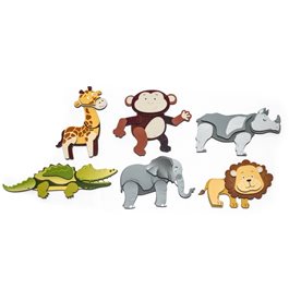 סט פאזל מגנטי אפריקה 101107 משחק עץ חינוכי לילדים - מונטסורי