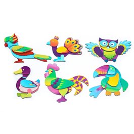 סט פאזל מגנטי ציפורים 101109 משחק עץ חינוכי לילדים - מונטסורי