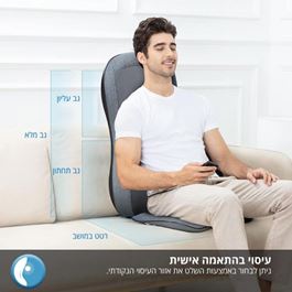 מושב עיסוי שיאצו לגב 101666 משולב פונקציות וחימום אינפרא מבית CITYSPORT