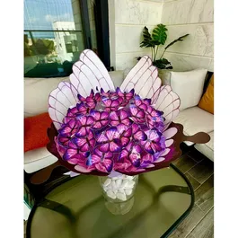 זר פרפרים עם אורות לד 242348 עבודת יד מבית CITYSPORT