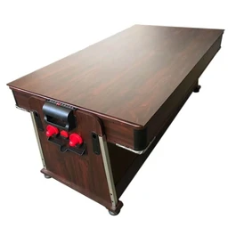 שולחן סנוקר 4 ב -1 איכותי 250606 בגודל 7 פיט, בעל 4 מצבים – בצבע חום ובד ירוק