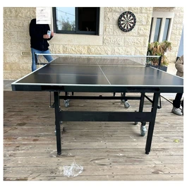 שולחן טניס חוץ מתקפל 250974 פרמיום CITYSPORT BLACK פלטת אלומיניום תעופתי בלתי שבירה 3 שנות אחריות כולל מיקום בפלטה לאכסון מחבטים וכדורים