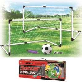 זוג שערי כדורגל 1.20 מטר כולל כדור כדורגל ומשאבה לניפוח - מתנה