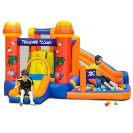 מתקן מים מתנפח 63108 הכולל מתקן קפיצות/קיר טיפוס/2 מגלשות/בריכת שכשוכית JUMPER