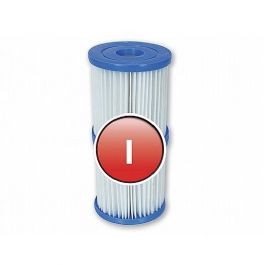 זוג פילטרים I (באורך 9 ס"מ, קוטר 8 ס"מ, חור פנימי 2.6 ס"מ כל אחד) למשאבת הבריכה BESTWAY 58093