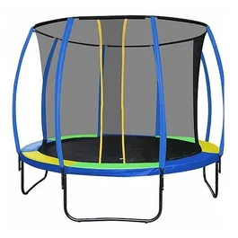 טרמפולינה לחצר עם רשת פנימית חישוק עליון 242488 בגודל 3.05 מטר (10 פיט) עם סולם FUN FAMILY