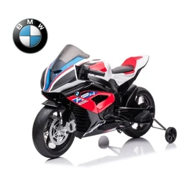 אופנוע ממונע לילדים 250857 בעוצמה 12V דגם HP4 BMW גדול עם גלגלי עזר