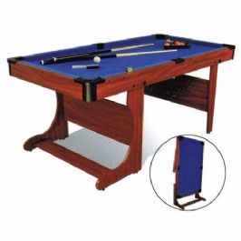 שולחן ביליארד מתקפל 9115 בגודל 5 פיט, צבע חום/כחול מבית CITYSPORT